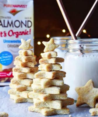 Almond Shortbread Christmas Trees