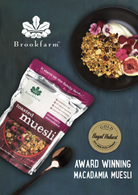 Awarded a Gold Medal at the Royal Hobart Fine Food Show, this gourmet muesli is preservative free and baked in our Byron Bay bakehouse, powered by the sun. Savour the rich crunchy texture of wholesome Australian oats and barley, three delicious brans, nat